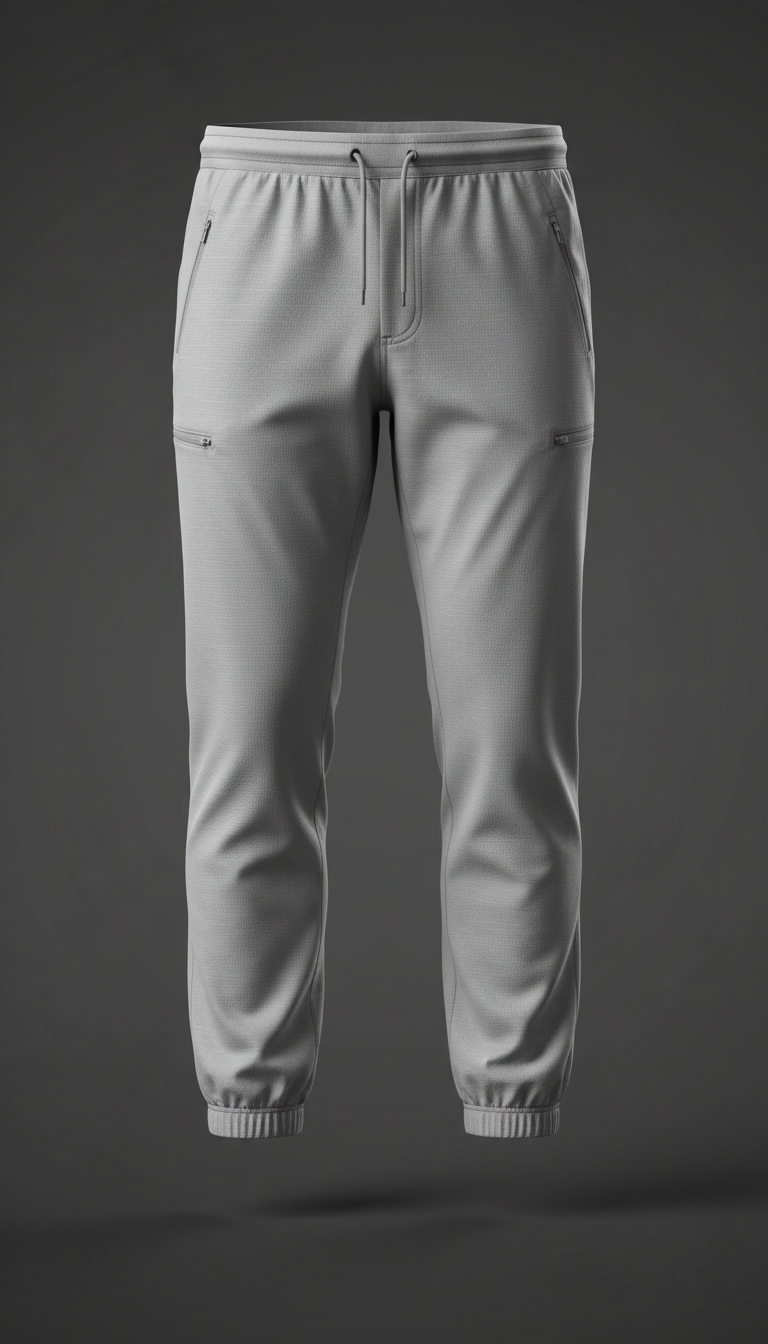 Pantaloni jogger tecnici argento opaco