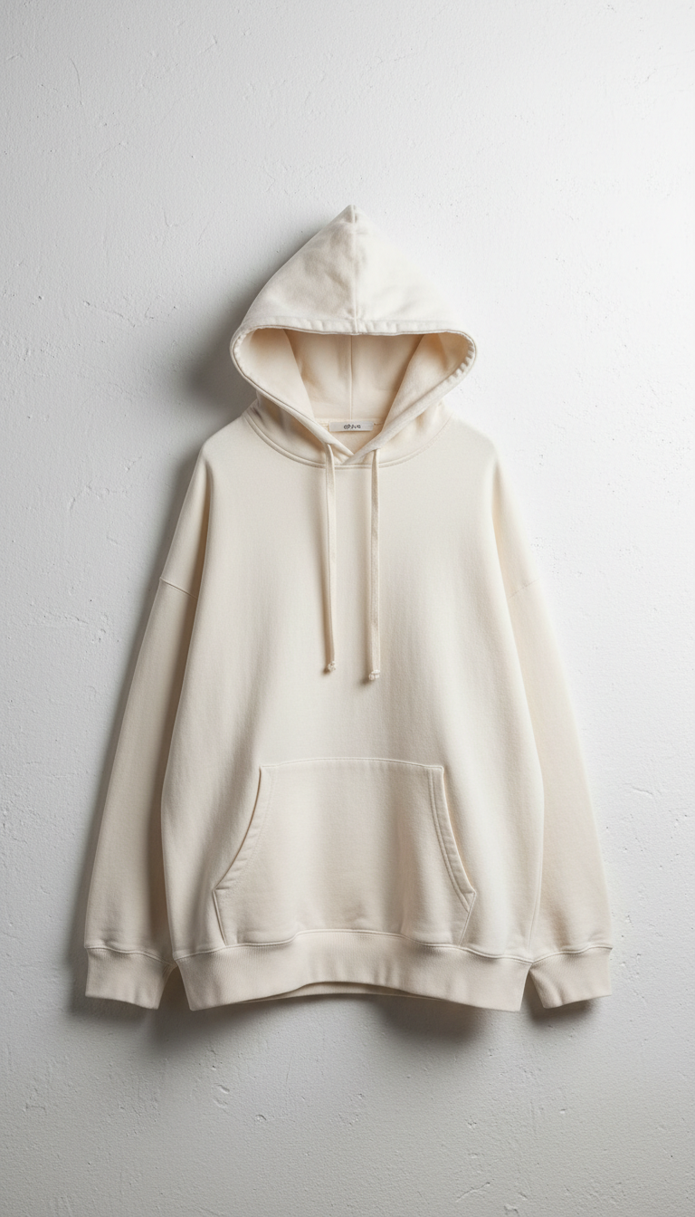 Felpa in cotone color crema